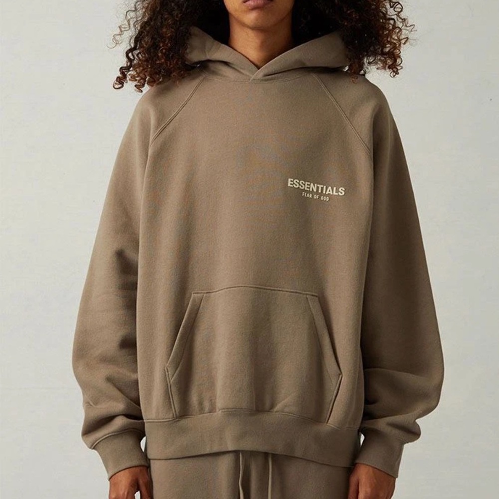 NEW Fear of God Essentials Oversized Hoodie Desert Taupe AUTHENTIC 💯